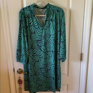 Chic Zebra Print Green Dress